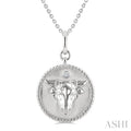 Silver Taurus Zodiac Medallion Pendant