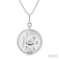 Silver Virgo Zodiac Medallion Pendant