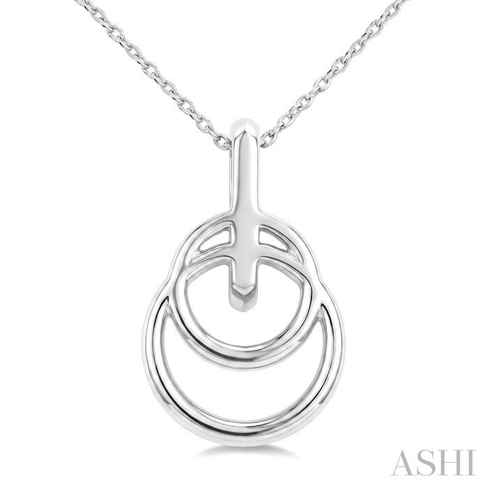 Silver Diamond Fashion Drop Pendant