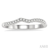 1/6 ctw Arched Chevron Round Cut Diamond Wedding Band in 14K White Gold