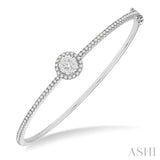 1.00 ctw Circular Lovebright Round Cut Diamond Stackable Bangle in 14K White Gold