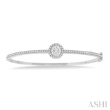 1.00 ctw Circular Lovebright Round Cut Diamond Stackable Bangle in 14K White Gold