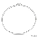 1.00 ctw Circular Lovebright Round Cut Diamond Stackable Bangle in 14K White Gold