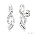 Silver Twisted Diamond Fashion Earrings