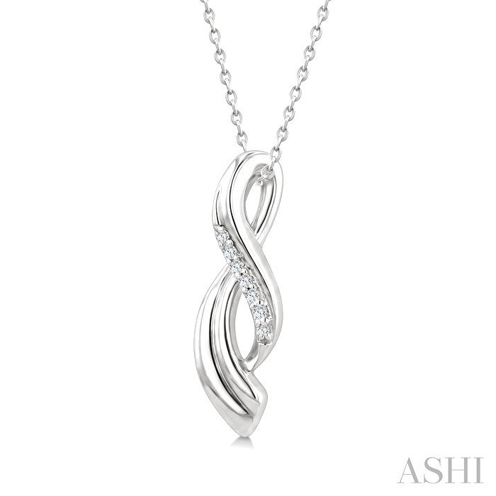 Silver Twisted Diamond Fashion Pendant