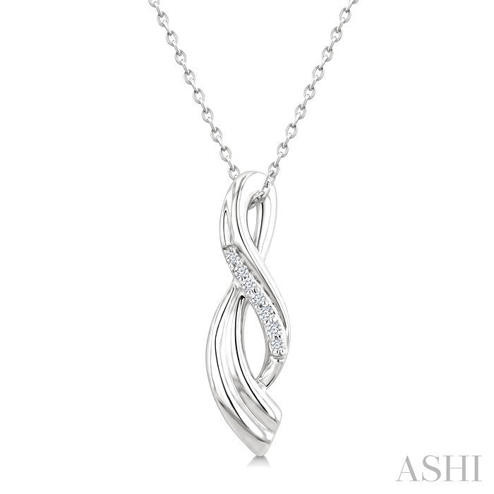 Silver Twisted Diamond Fashion Pendant