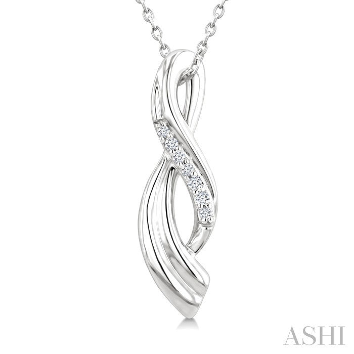 Silver Twisted Diamond Fashion Pendant