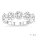 1.00 ctw 5-Stone Lovebright Round Cut Diamond Ring in 14K White Gold