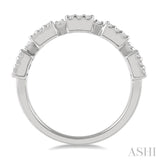 3/4 ctw Baguette and Round Cut Diamond Fusion Ring in 14K White Gold