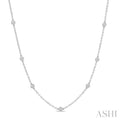 Silver Diamond Station Necklace