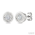 Silver Diamond Stud Earrings