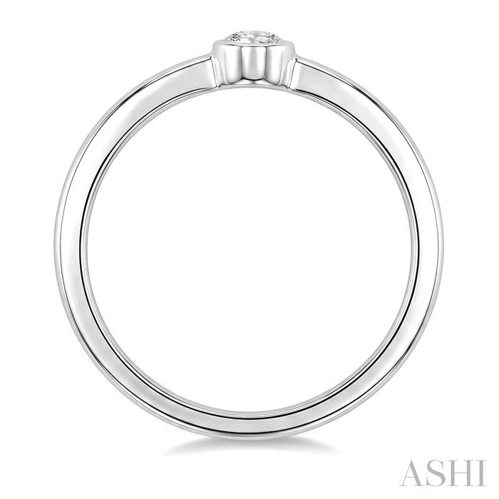 Silver Bezel Diamond Ring