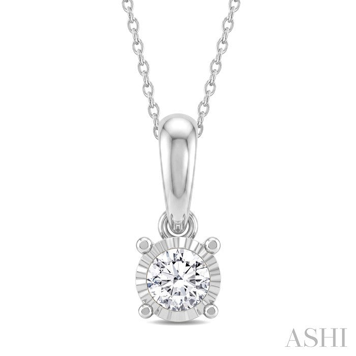 Silver Miracle Plate Diamond Fashion Solitaire Pendant