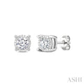 Silver Miracle Plate Diamond Fashion Stud Earrings