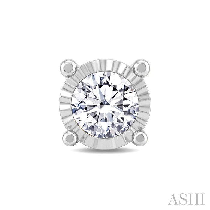 Silver Miracle Plate Diamond Fashion Stud Earrings