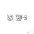 Silver Miracle Plate Diamond Fashion Stud Earrings