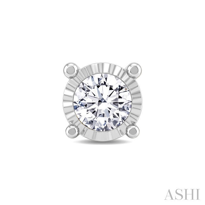 Silver Miracle Plate Diamond Fashion Stud Earrings