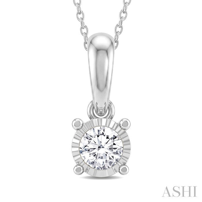 Silver Miracle Plate Diamond Fashion Solitaire Pendant