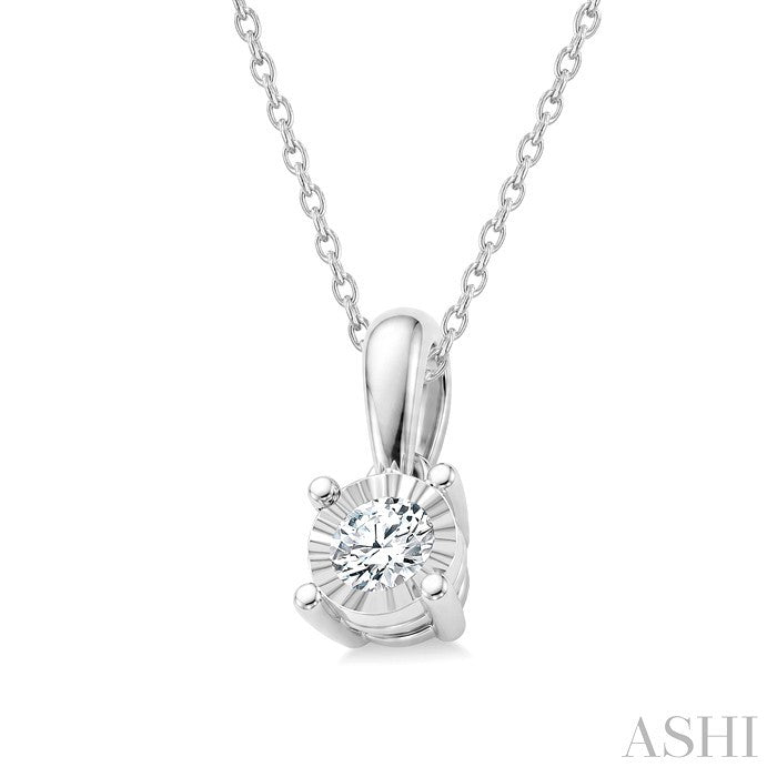 Silver Miracle Plate Diamond Fashion Solitaire Pendant