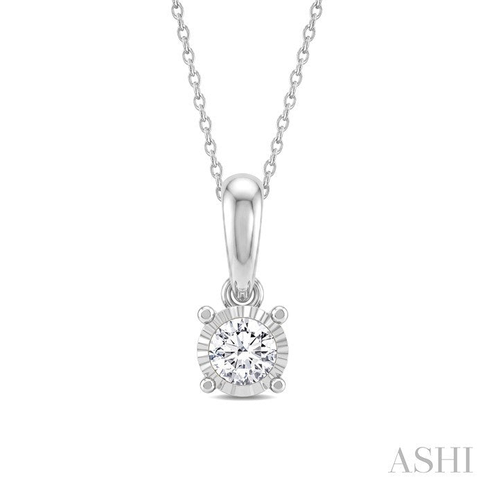 Silver Miracle Plate Diamond Fashion Solitaire Pendant