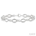 Silver Diamond Link Bracelet