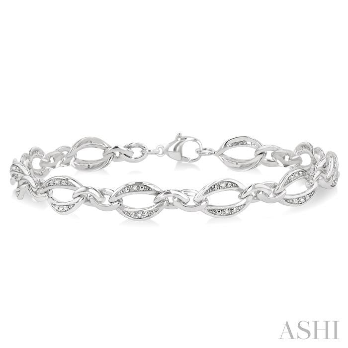 Silver Diamond Link Bracelet