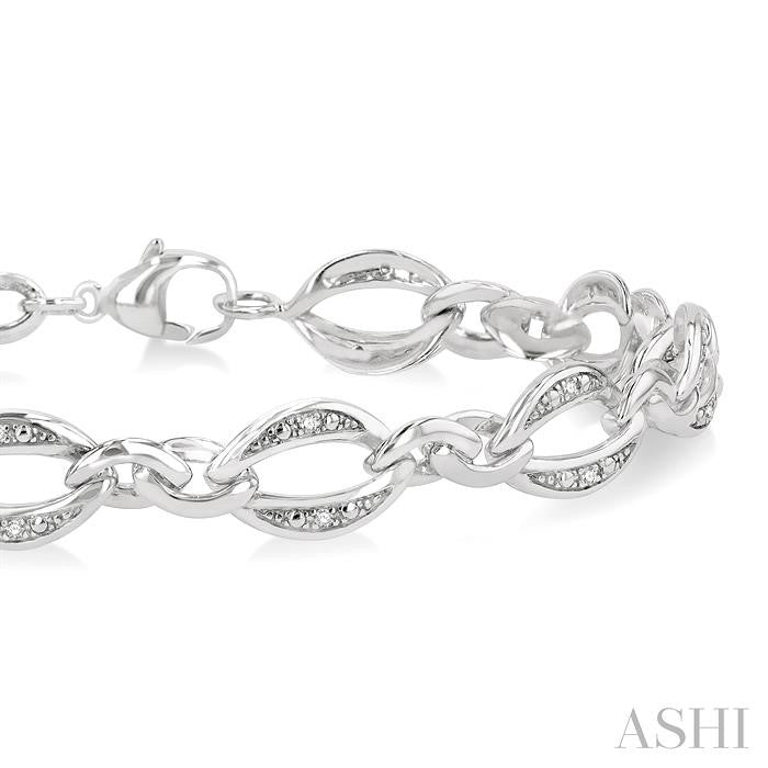 Silver Diamond Link Bracelet