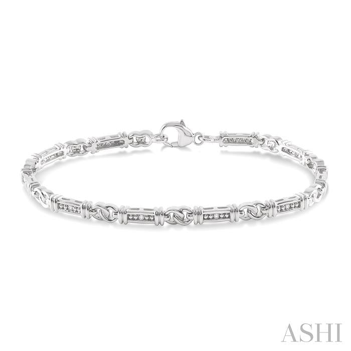 Silver Link Diamond Bracelet