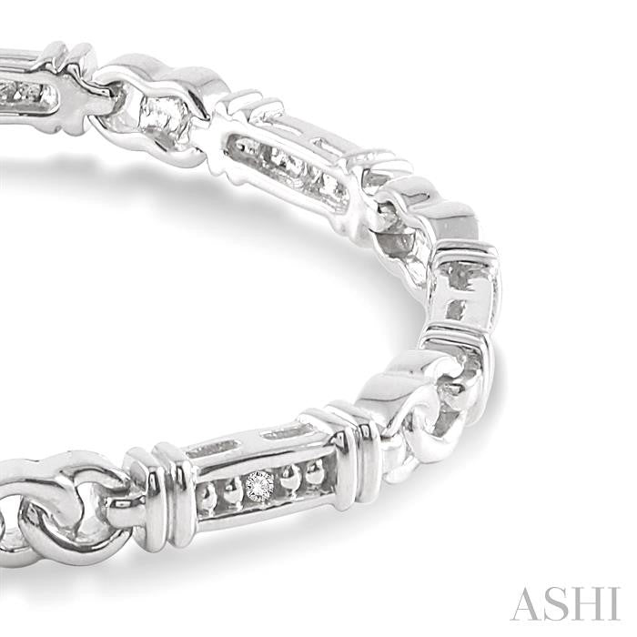 Silver Link Diamond Bracelet