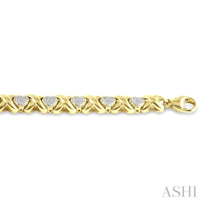 Gold Vermeil Heart Shape Diamond Bracelet