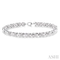 Silver 'X' Shape Diamond Bracelet