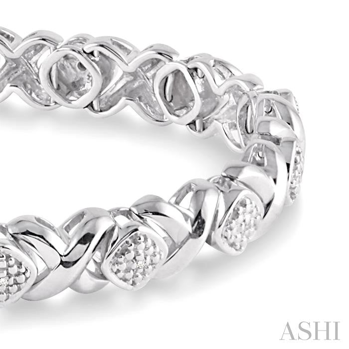 Silver 'X' Shape Diamond Bracelet