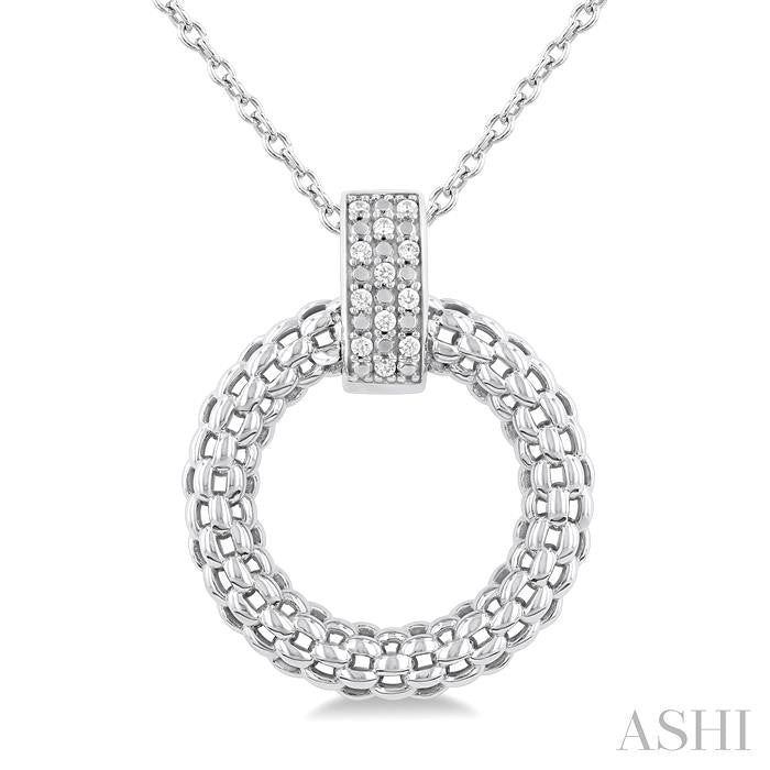 Silver Bold Circle Diamond Pendant