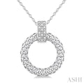 Silver Bold Circle Diamond Pendant