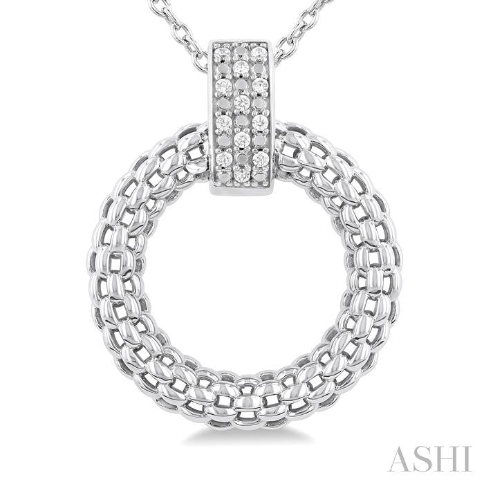 Silver Bold Circle Diamond Pendant
