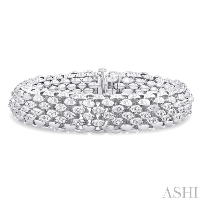 Silver Bold Diamond Fashion Bracelet