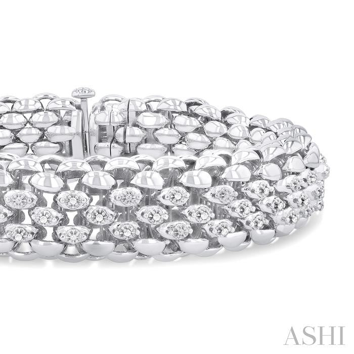 Silver Bold Diamond Fashion Bracelet