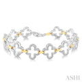 Silver Clover Diamond Fashion Bracelet