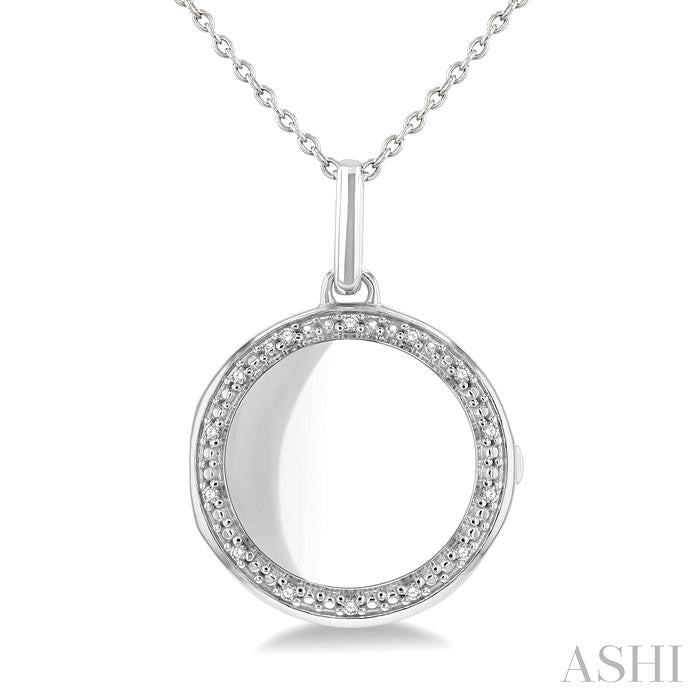 Silver Circle Diamond Locket Pendant