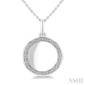 Silver Circle Diamond Locket Pendant
