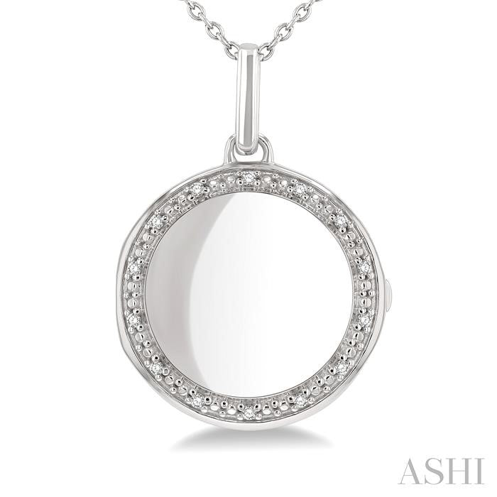 Silver Circle Diamond Locket Pendant