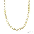 Gold Vermeil Bold Rectangular Shape Link Diamond Necklace