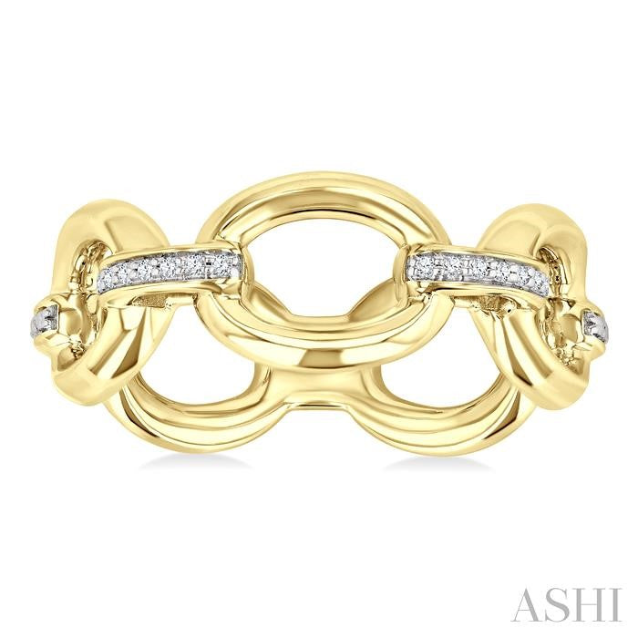Gold Vermeil Bold Oval Shape Link Diamond Ring