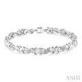 Silver 'X' Shape Diamond Bracelet