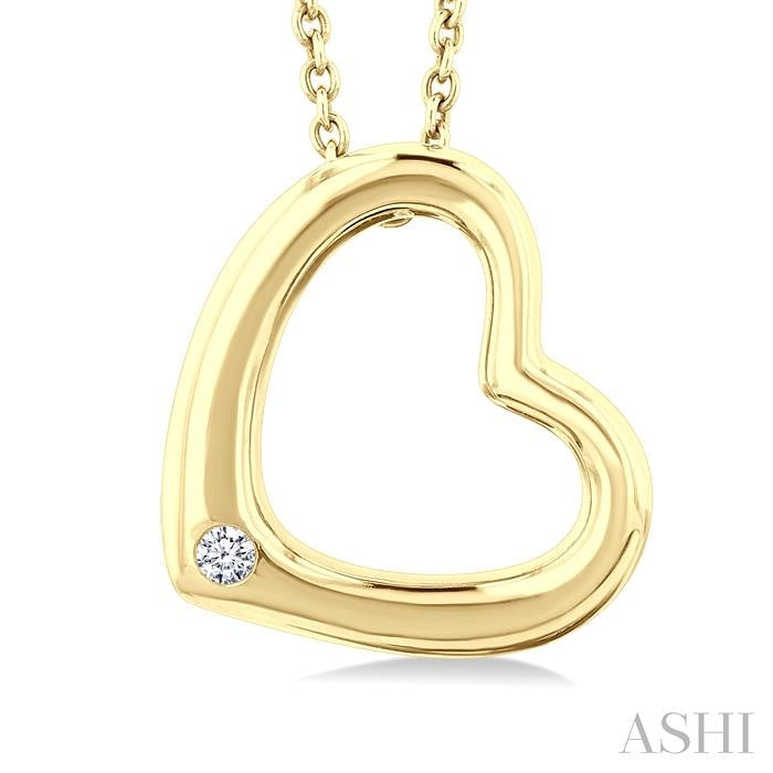 Gold Vermeil Heart Shape Diamond Fashion Pendant