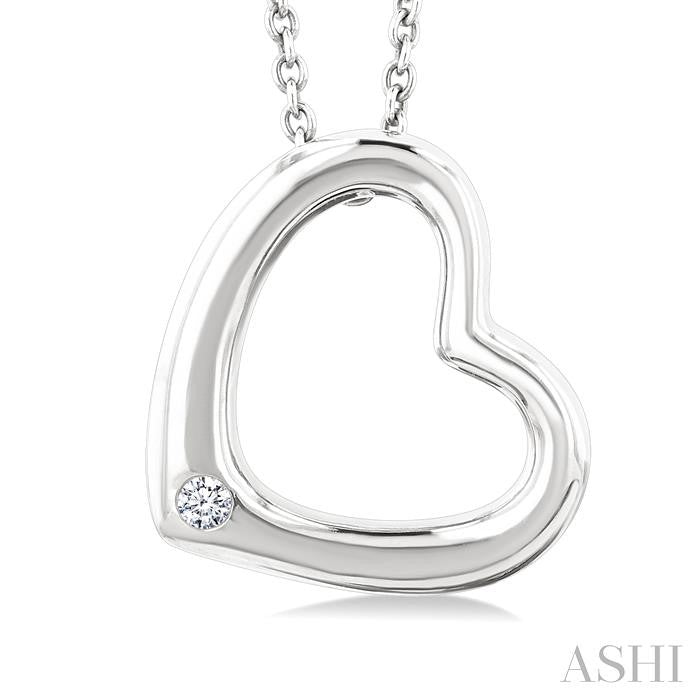 Silver Heart Shape Diamond Fashion Pendant