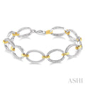 Silver Oval Shape Diamond Fashion Bracelet