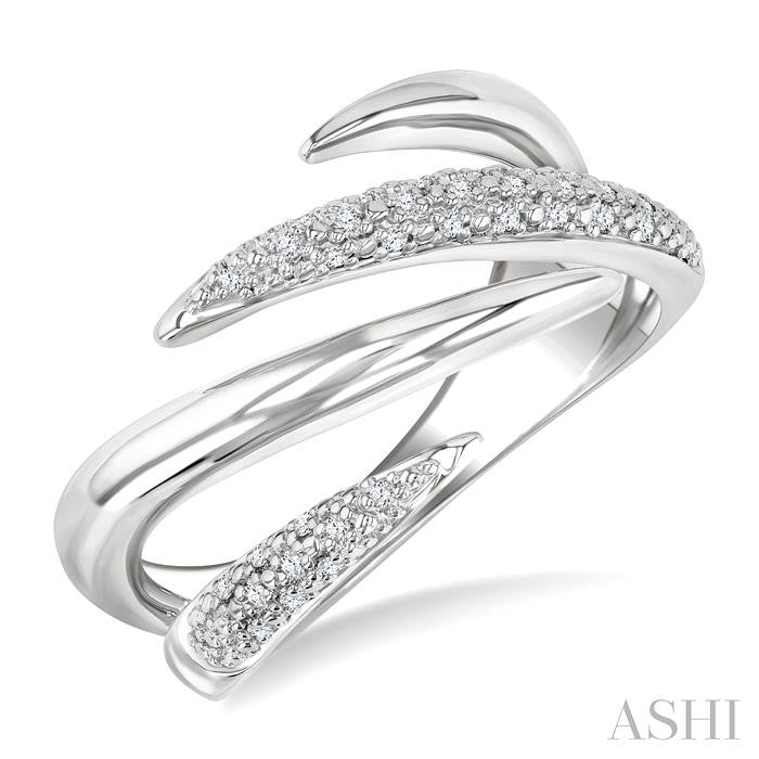 Silver Spiral Bold Diamond Fashion Band
