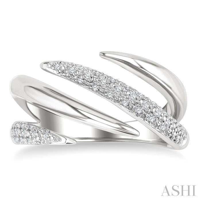 Silver Spiral Bold Diamond Fashion Band