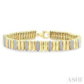 Gold Vermeil Bold Ribbed Diamond Fashion Bracelet